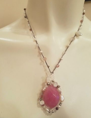 By Faith Jewelry Pink Rose Quartz Necklace